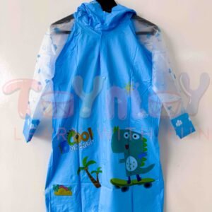 D Cool Dinosaur Children PVC Raincoat (Sky Blue)